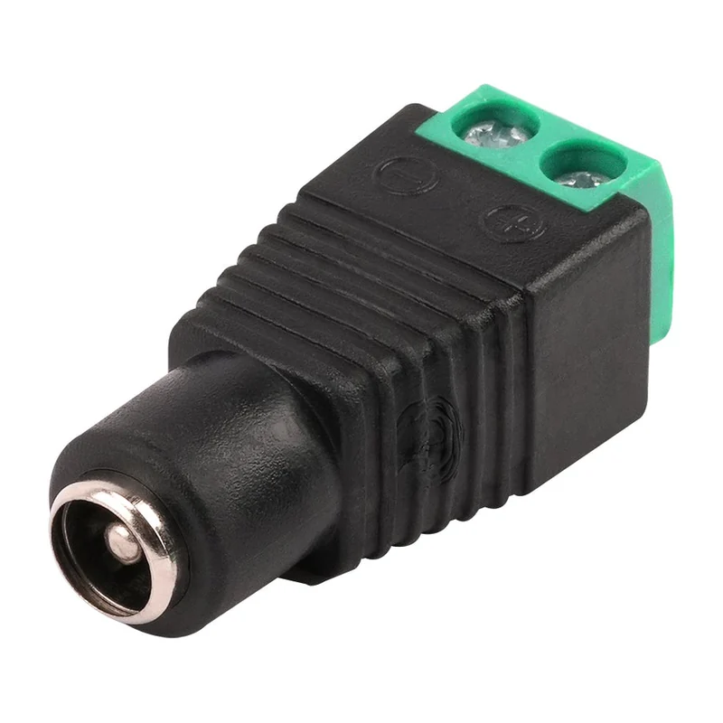 DC Jack Female Nut Type – 5.5×2.1mm Screw Terminal — view 1