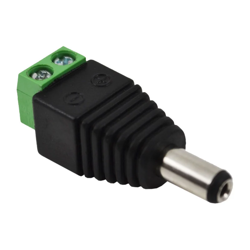 DC Jack Male Nut Type – 5.5×2.1mm Screw Terminal — view 1