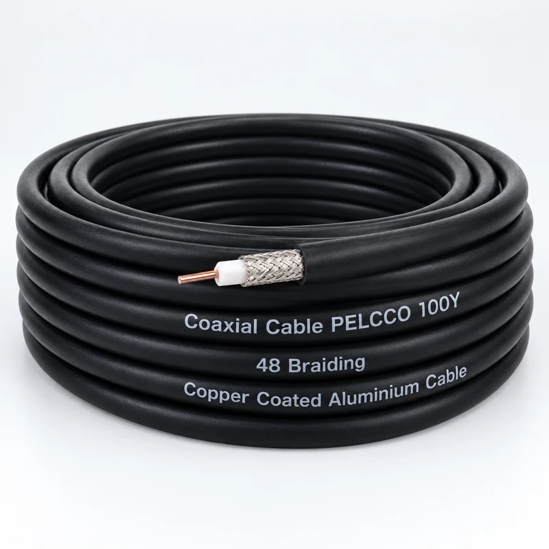 Coaxial Cable PELCCO 100Y 48 Braiding Copper Coated Aluminium Cable — view 1