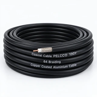 Coaxial Cable PELCCO 100Y 64 Braiding Copper Coated Aluminium Cable