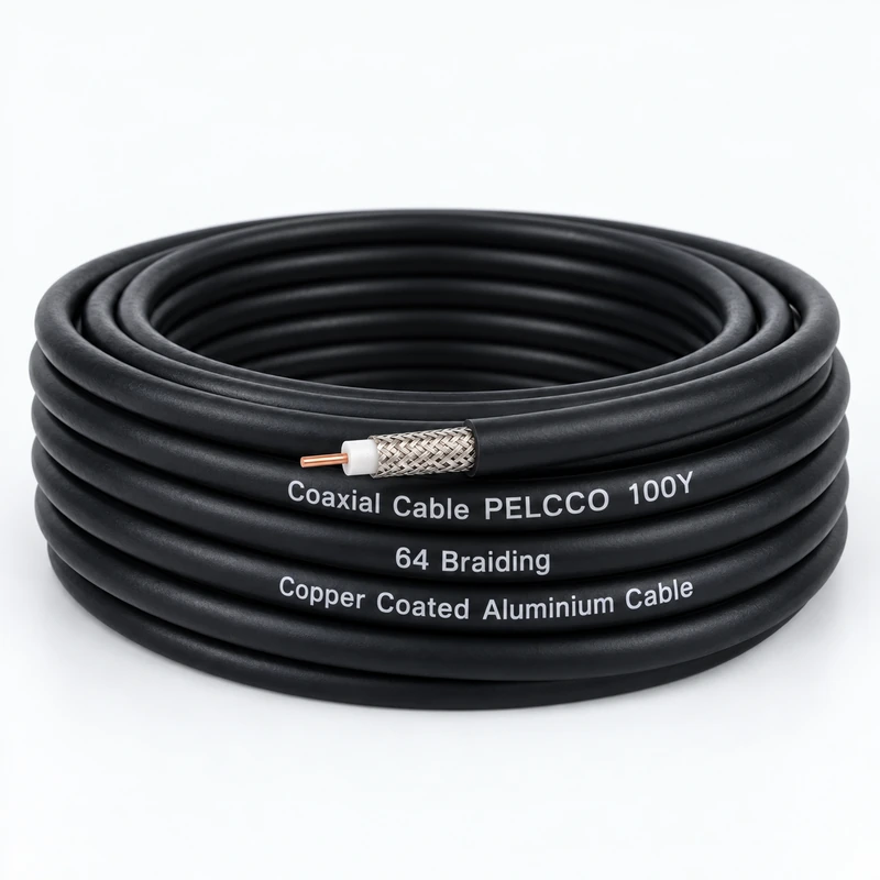Coaxial Cable PELCCO 100Y 64 Braiding Copper Coated Aluminium Cable — view 1