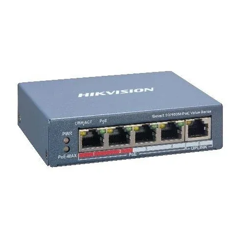 Hikvision DS-3E1105P-EI/M 4-Port Fast Ethernet Smart PoE Switch — view 1