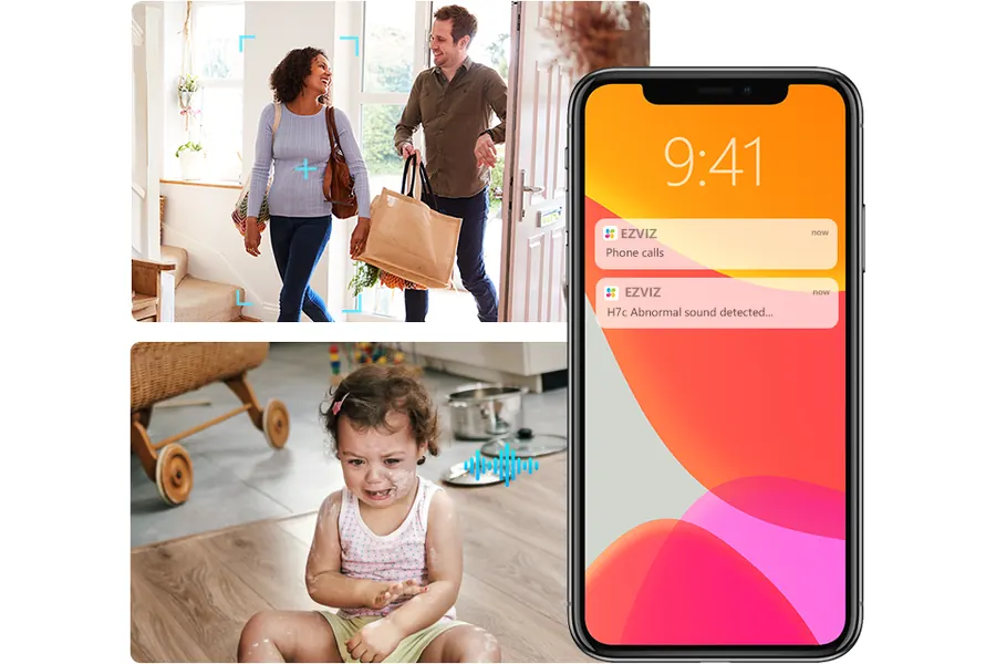 Loud-noise detection and touch-button calling